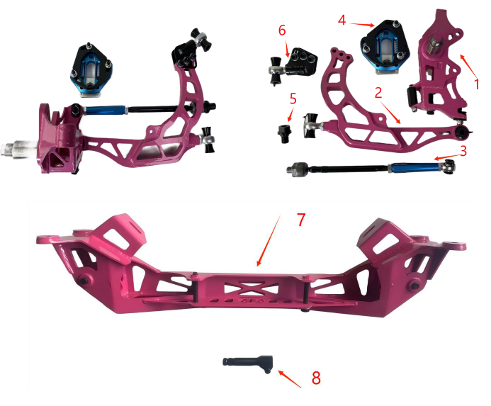 D-Knuckle S13/14/15-F-FR_FM set(E46メンバー完成品)