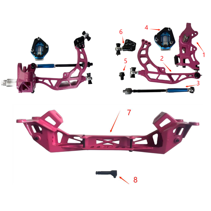 D-Knuckle S13/14/15-F-FR_FM set(E46メンバー完成品)